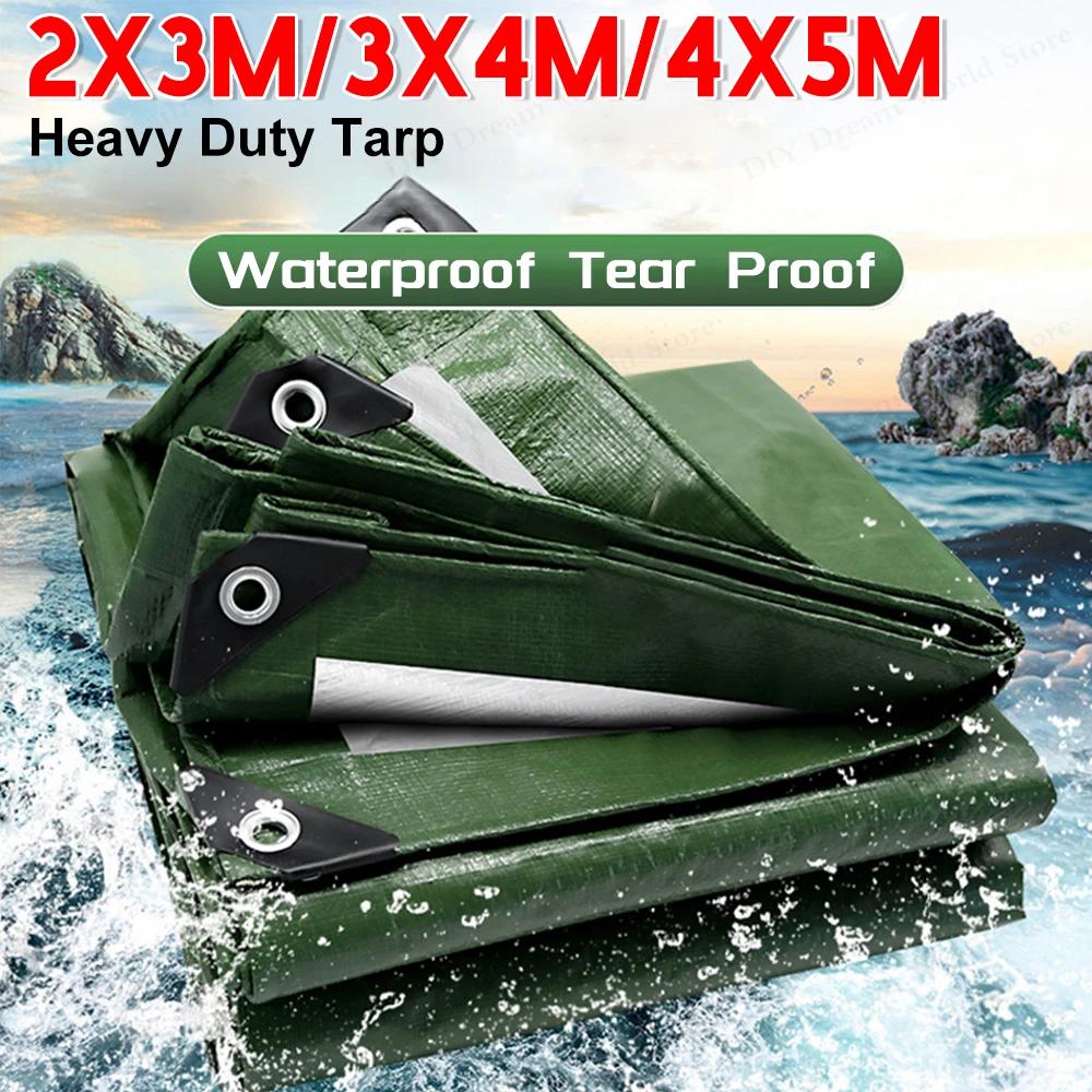 Tarpaulin Waterproof Protective Cover Plastic Tarp Thick Poly Tarps Cover Multi-Purpose Entrance Door Awning Sun Shelter for Out