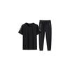[Butrends] Men's Tracksuit Set (Top and Bottom) - Cooling Fabric, Quick-Drying, Summer Wear, Plus Sizes, Short-Sleeved T-Shirt, Plain, Relaxed Fit,