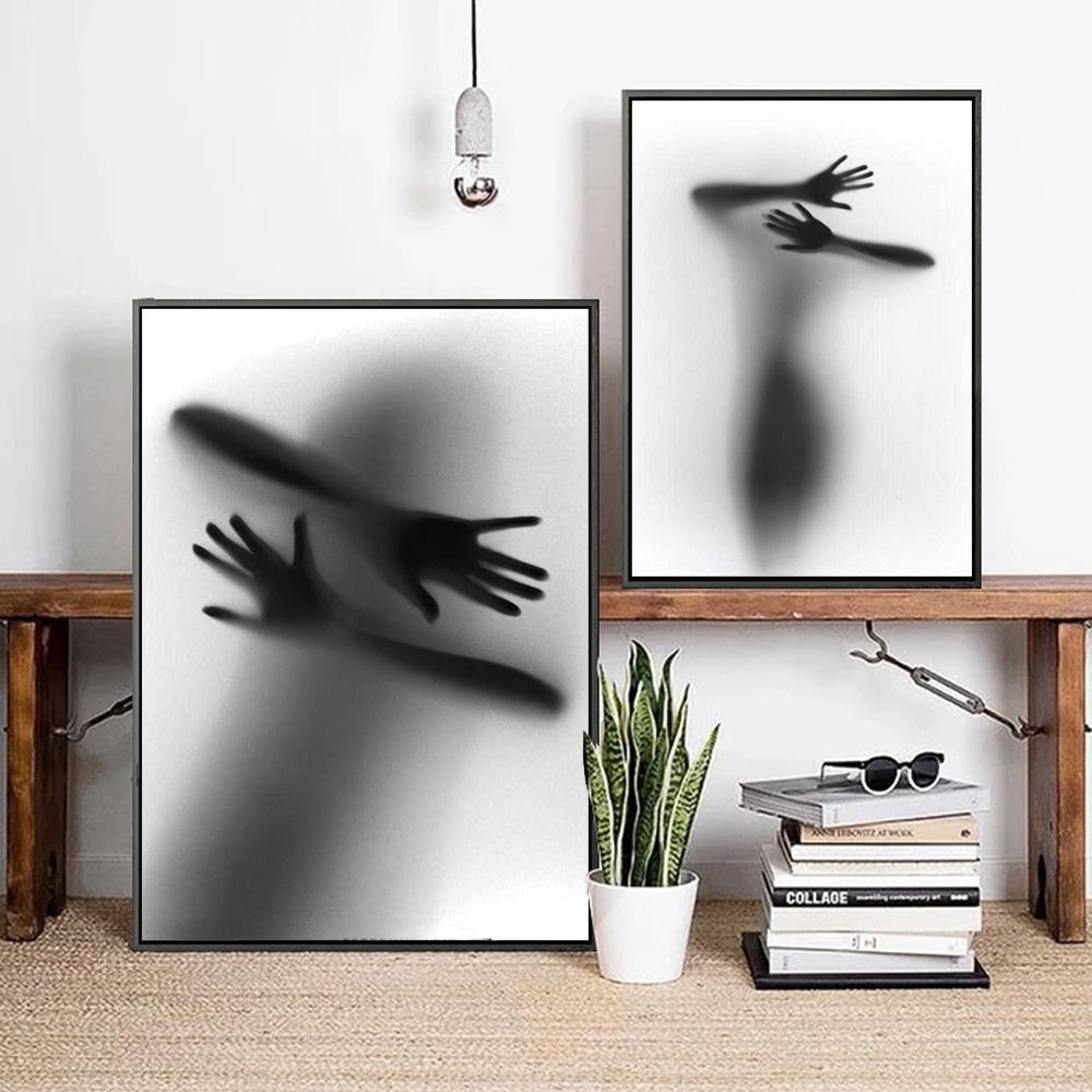 Modern Fashion Abstract Art Printing Canvas Painting Hazy Figure Poster Living Room Corridor Home Decoration Painting Wall No Frame