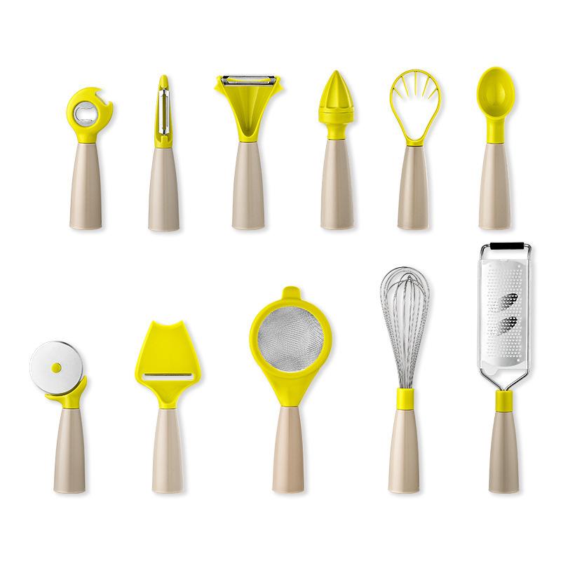New ABS kitchen gadget set, melon planer, egg beater, cheese planer, vegetable separation, complementary food filter screen, bottle opener