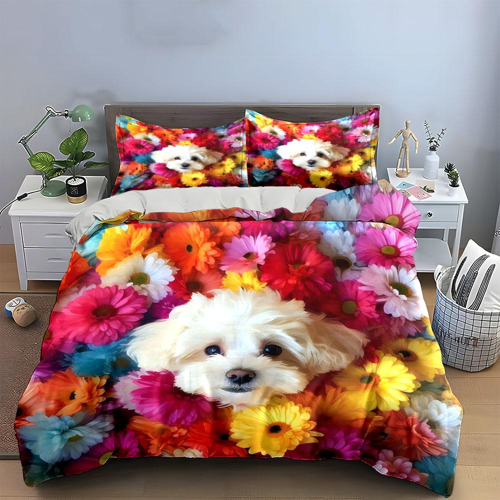 Floral Pet Bedding Set Multiple Sizes Kid'S And Adults' Bedroom Exquisite 3Pc Bedding Set, Gift