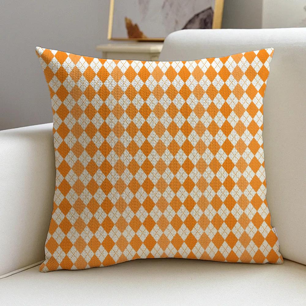 R-Rhombus Lattice Cushion Cover Cushion Cover Pillowcase, Anti-Mite Invisible Zipper, Linen Sofa Cushion