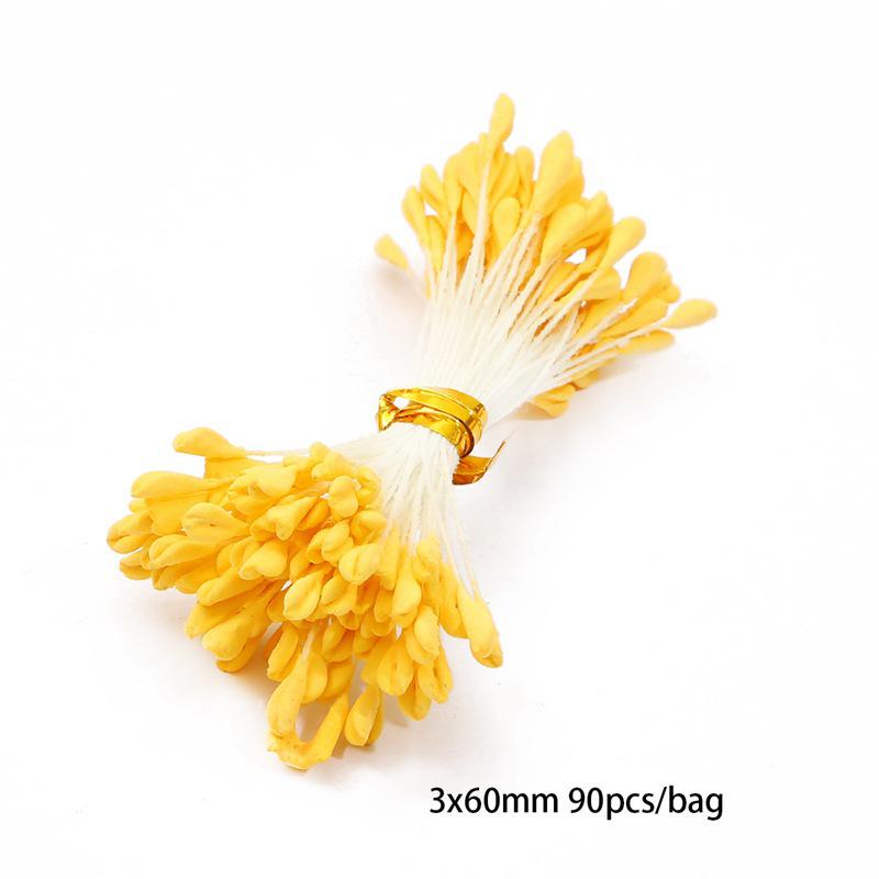 Orange Flower Double-Headed Stamen Foam Hairpin DIY Accessories
