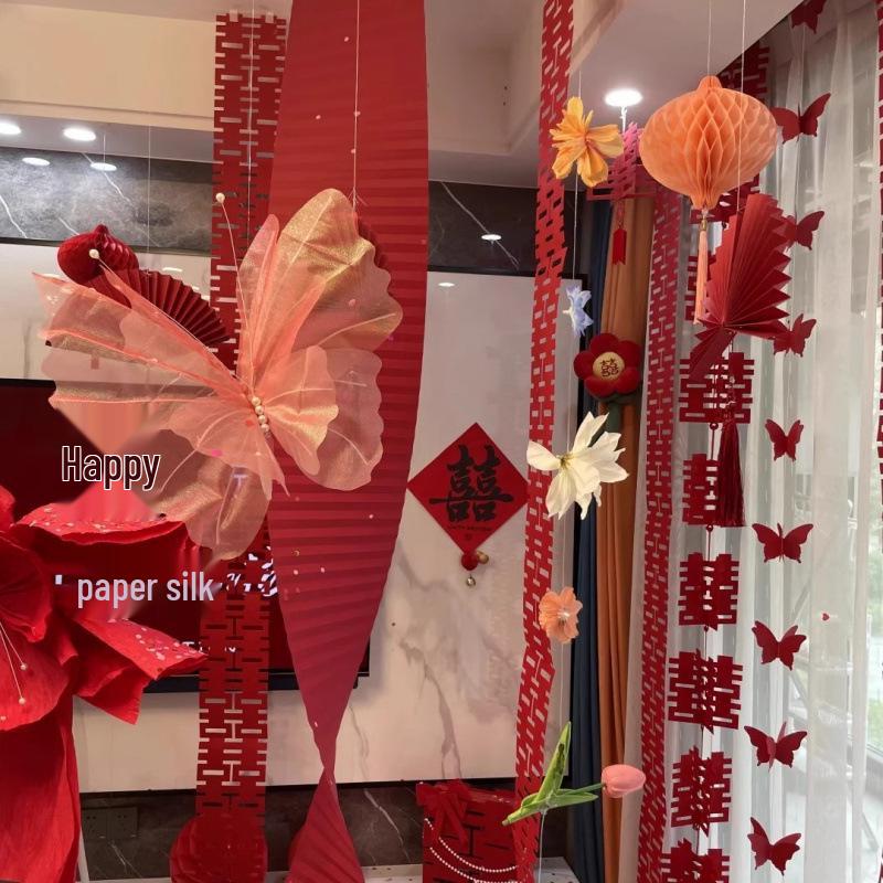 Woman's Bedroom & Living Room Wedding Decoration Set with Tinsel & Morning Robe Background