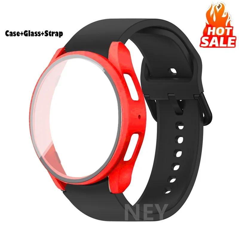 Lot de 2 Verre Trempé+Coque+Bracelet Pour Samsung Galaxy Watch 7 6 5 4 40mm 44mm Housse Protectrice d'Écran en PC Bracelet Galaxy Watch 6 7 5