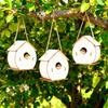 Natürliche Vogelhäuser & Vogelnester Set aus Holz, Outdoor Garten Vogelunterschlupf Käfig, Batteriefrei & Umweltfreundlich