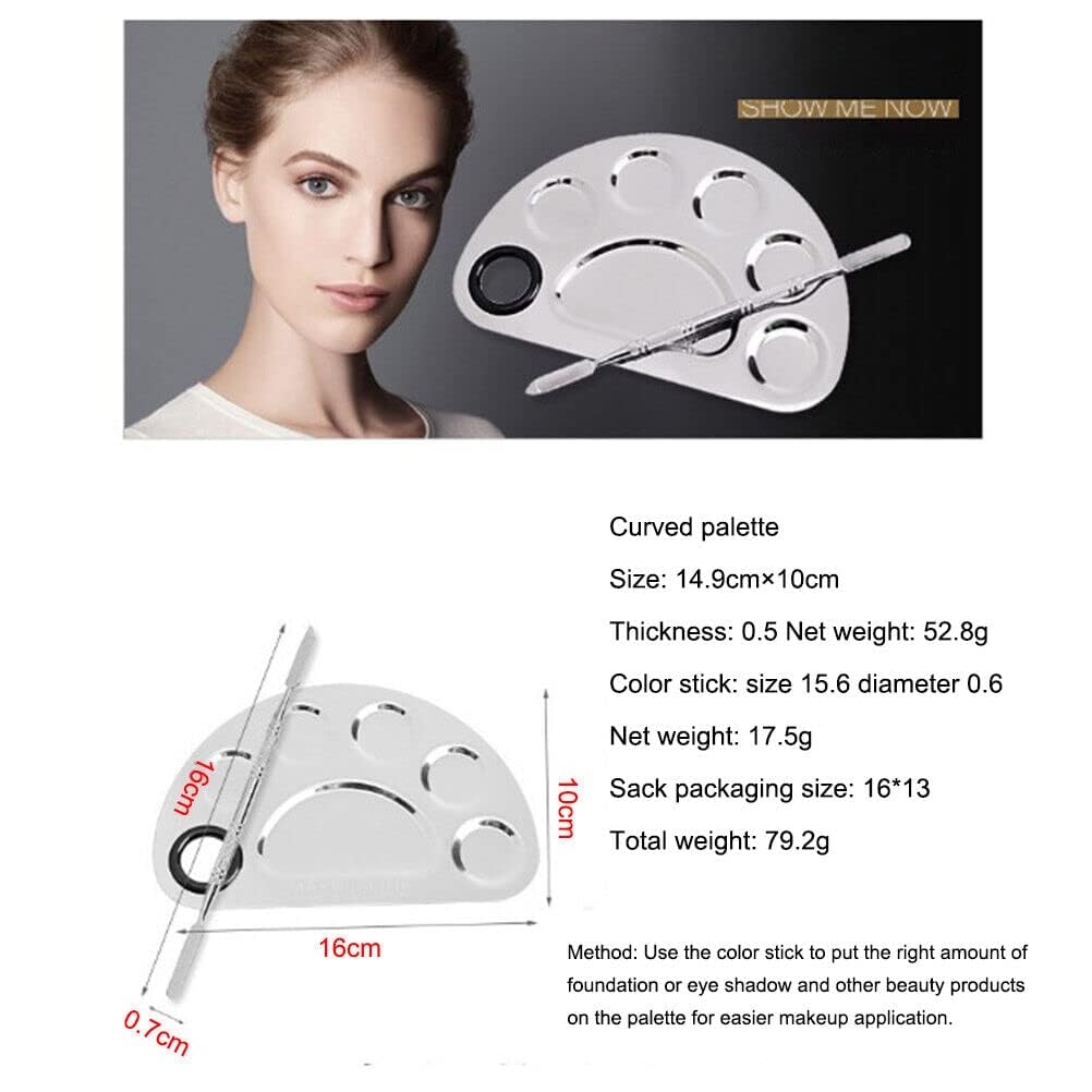 Glamezone Stainless Steel Makeup Mixing Plate Foundation Eyeshadow Eye Shadow Palette