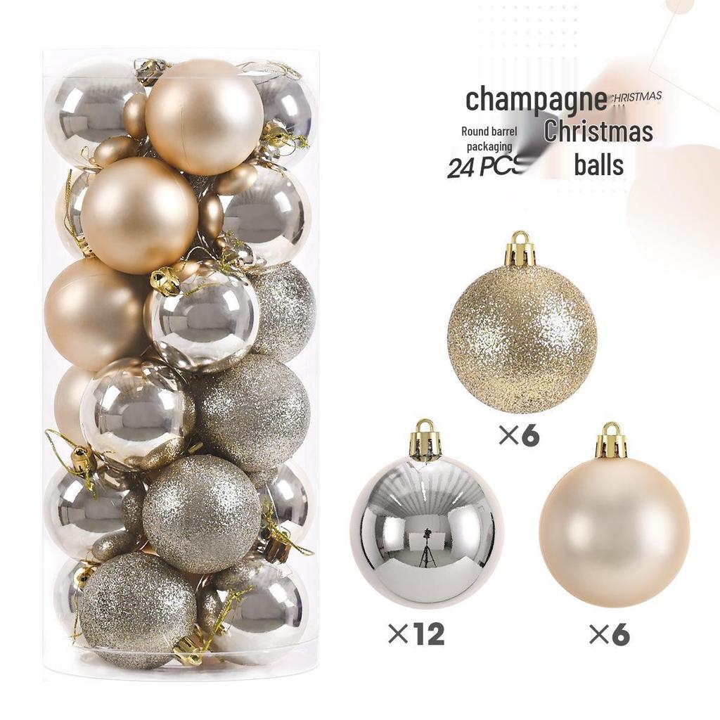 6cm Electroplated Hanging Christmas Ball Ornament Set