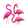 3 Pack Large Pink Flamingo Yard Decorations Medium Plastic Lawn Flamingo Ornament Stakes with Rubber Coating Metal Legs