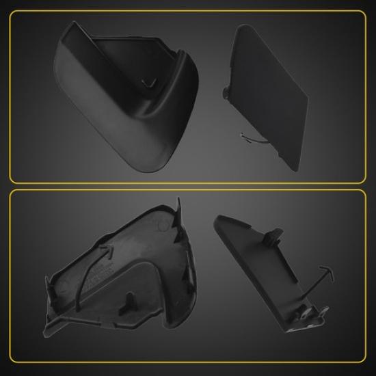 Black 2X Front Bumper Tow Hook Cover Replacement Set For Toyota Yaris 2012-2014