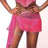 Sequins Tassel Triangle Hip Scarf Glitter Fringe Triangle Waist Wrap Scarf  Women Outfit
