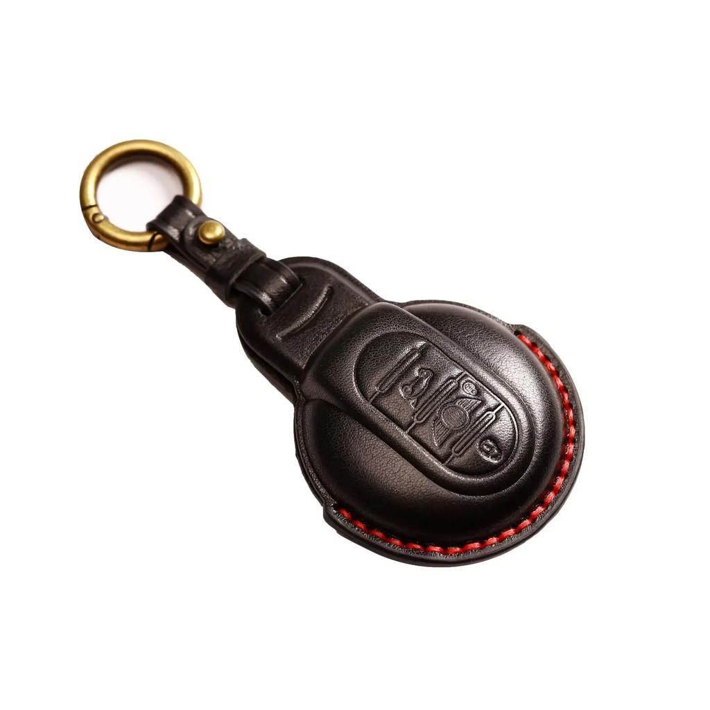 Skórzana obudowa kluczyka do samochodu pokrywa brelok do kluczy akcesoria do BMW Mini Cooper brelok Countryman F54 Clubman F55 Hardtop F56 F57 F60
