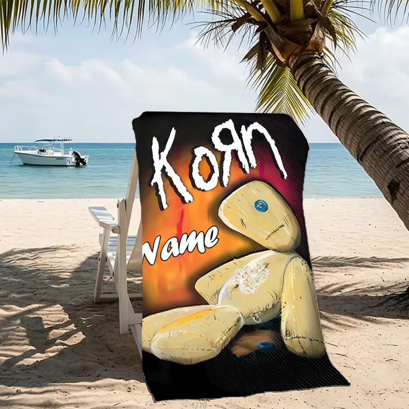 Customizable personalized beach towels Korn rock band themed designs.Suitable for the beach, yoga, sports;ideal as beach accessories