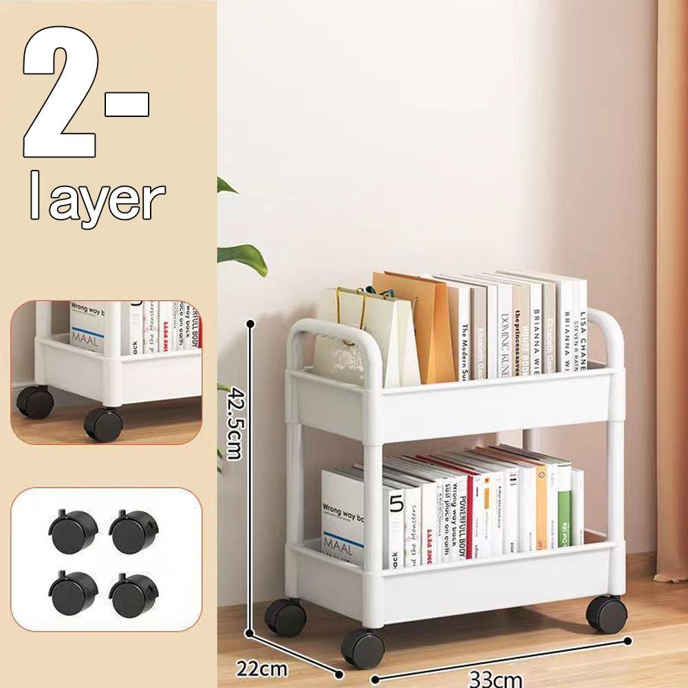 Space Efficient Storage Rack Wiht Wheels Rolling Plastic Storage Cart Mobile Storage Rack  Kitchen