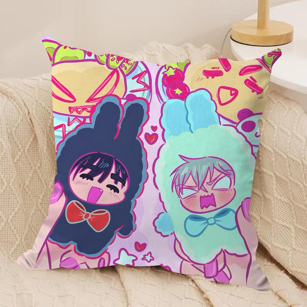 

Alien Stage Lapel Pins Ivan Till Sua Mizi Cushion Cover Silky Short Plush Invisible Zipper Dustproof Sofa Pillow Case Home Decor 30x30cm