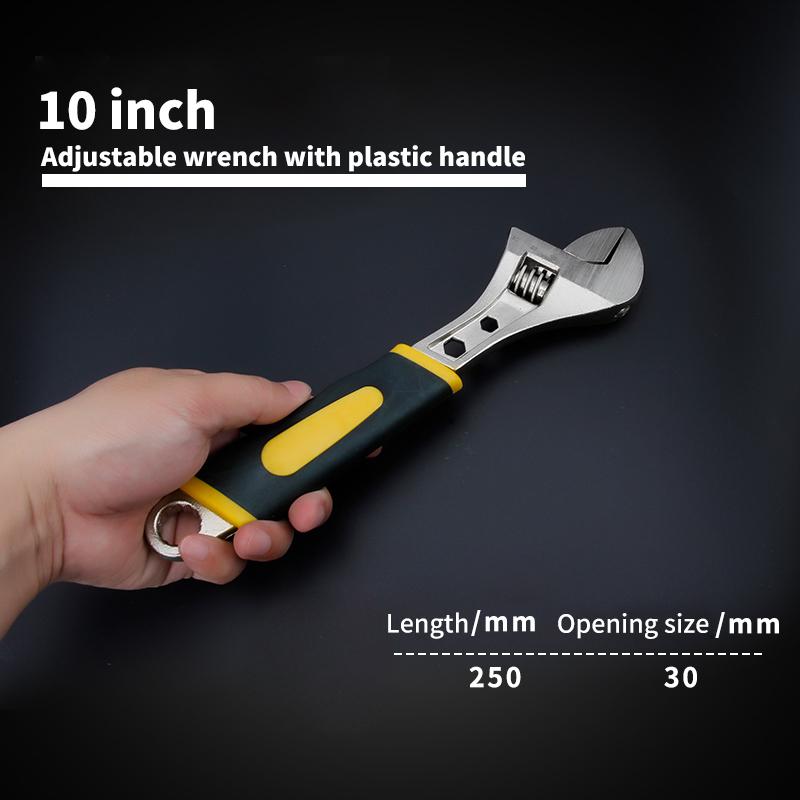Free Shipping Large Opening Adjustable Spanner Monkey Wrench Adjustable Angle Slide Wrench 6-8-10-12-15 Inch Household Tools