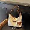 Bolsa casual de formato com senso sênior, macia, durável, fashion, requintada, nova, leve, de luxo, para o dia a dia, transversal, de ombro, bolsa quadrada pequena