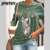 JPNTKY Women's Fashion Casual Long Sleeve O-Neck Blouses & Shirts
