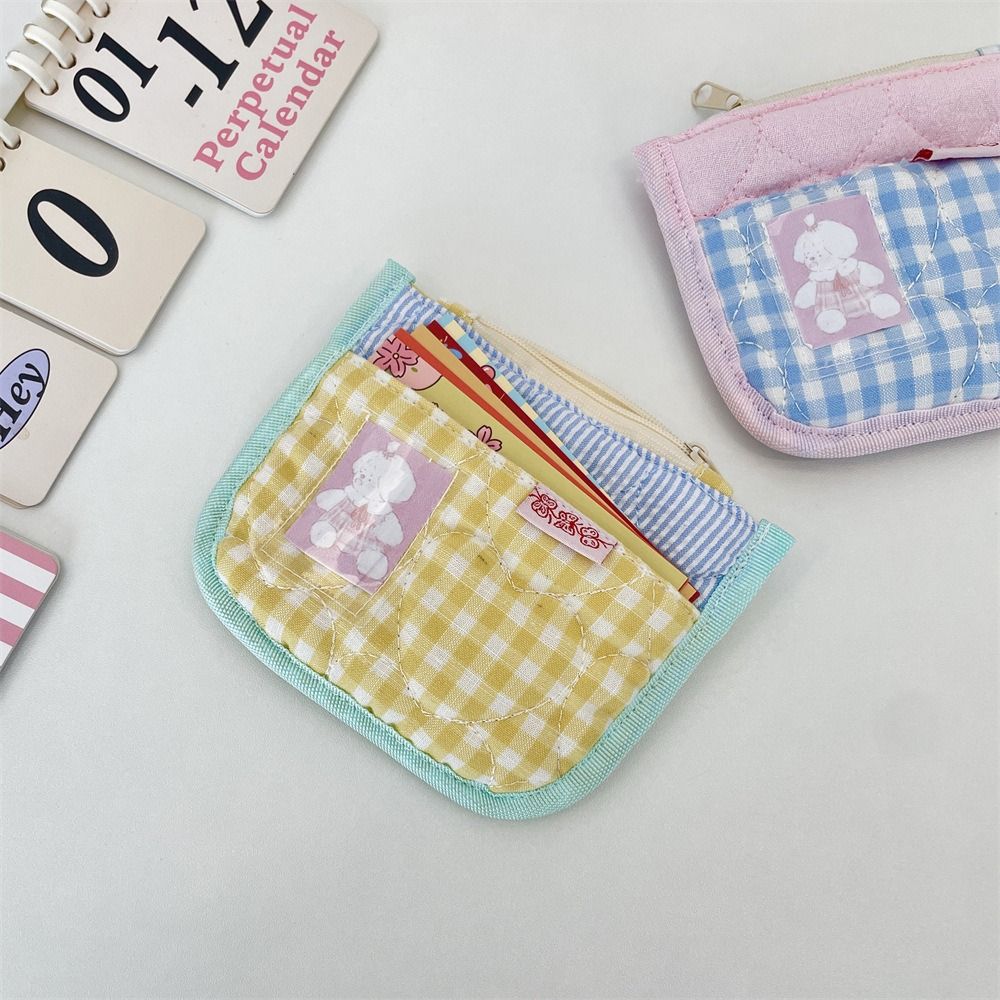 Cute Portable Coin Purse Multifunctional Lightweight Wallet Card Holder Zipper Small Storage Bag Students