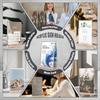 Acrylic Sign Holder 5.5x8.5 with Wood Base, Clear T shape Table Display Stands for Office, House, Store, Restaurants, and Event use, Double side