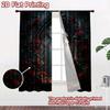 2D flat printing 2pcs Curtain Drapes Gothic Window with Roses Digital Printed Polyester Drapes Festive Holiday for Holiday Party