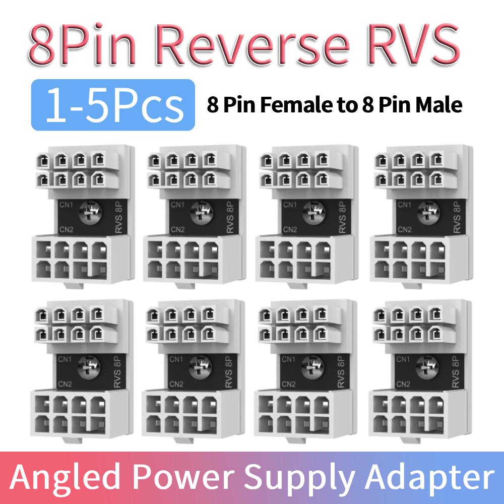 1-5Pcs 180 Degree ATX 8 Pin Power Supply Adapter 8 Pin Female To 8 Pin Male DIY for Graphics Card Desktop Computer Accessories