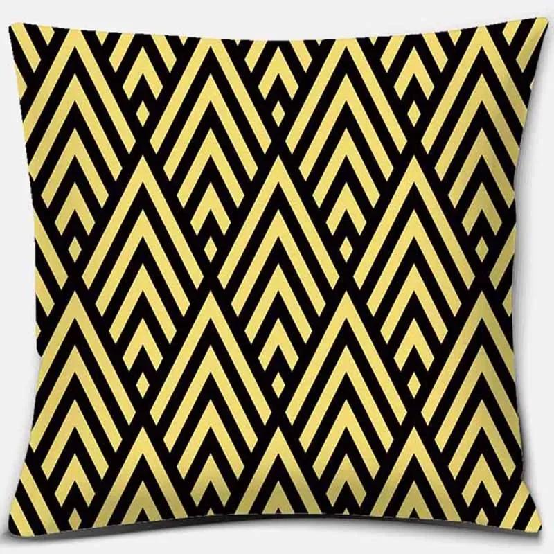 

Черная наволочка с геометрическим принтом, украшение для дома, автомобильный диван, наволочка 66x66cm