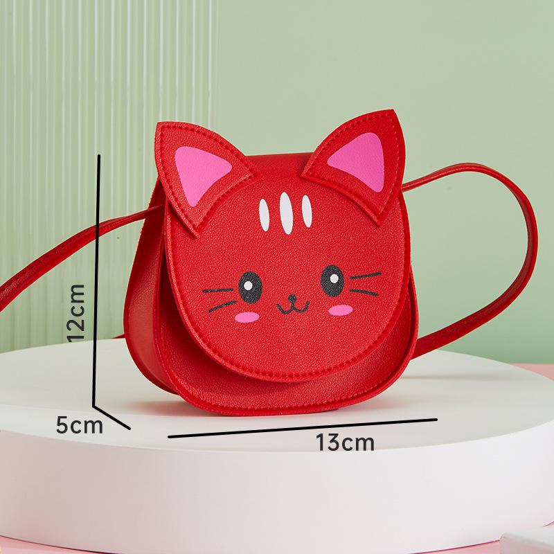 New Cat-Themed Crossbody Bag Cute Cartoon Children'S Shoulder Bag Fashionable Accessory Bag For Little Girls Mini Coin Purse
