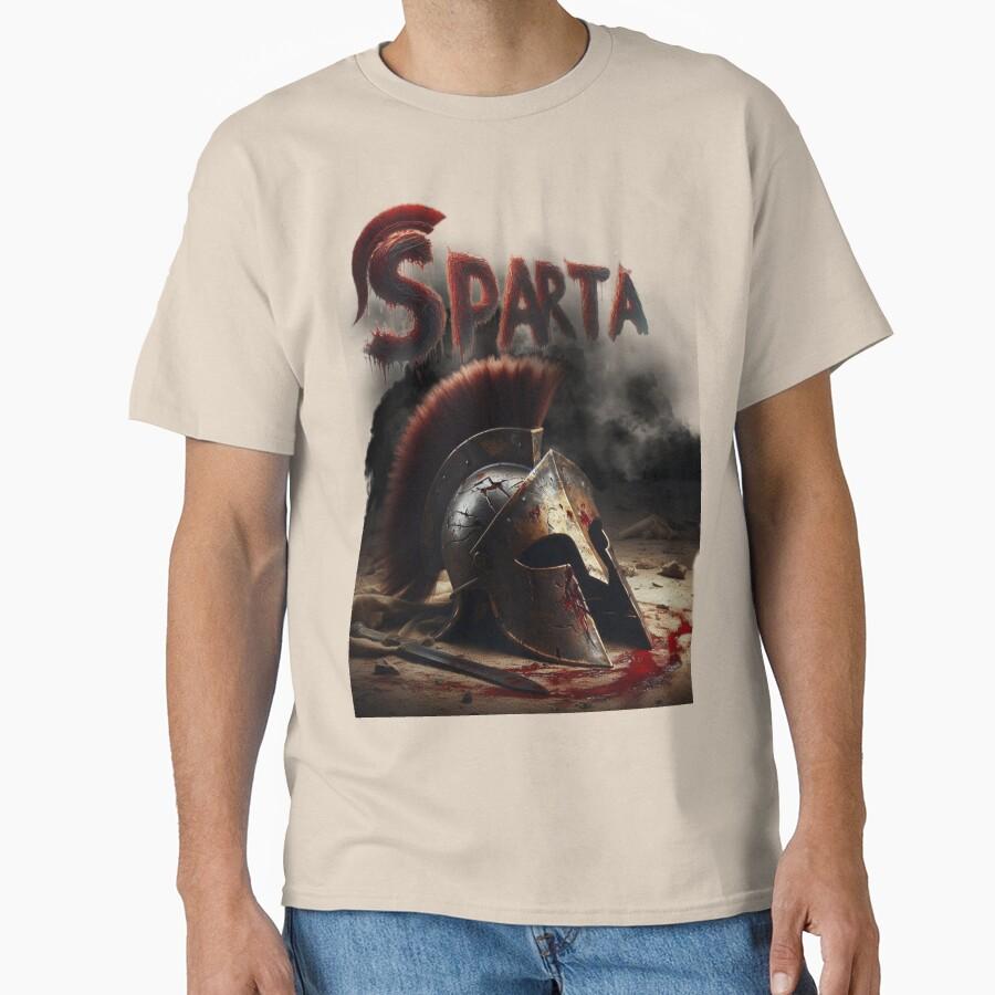Spartan Warrior Helmet Ancient Greece This Is Sparta T Shirt for Men Large Size Adult Tops S-6XL