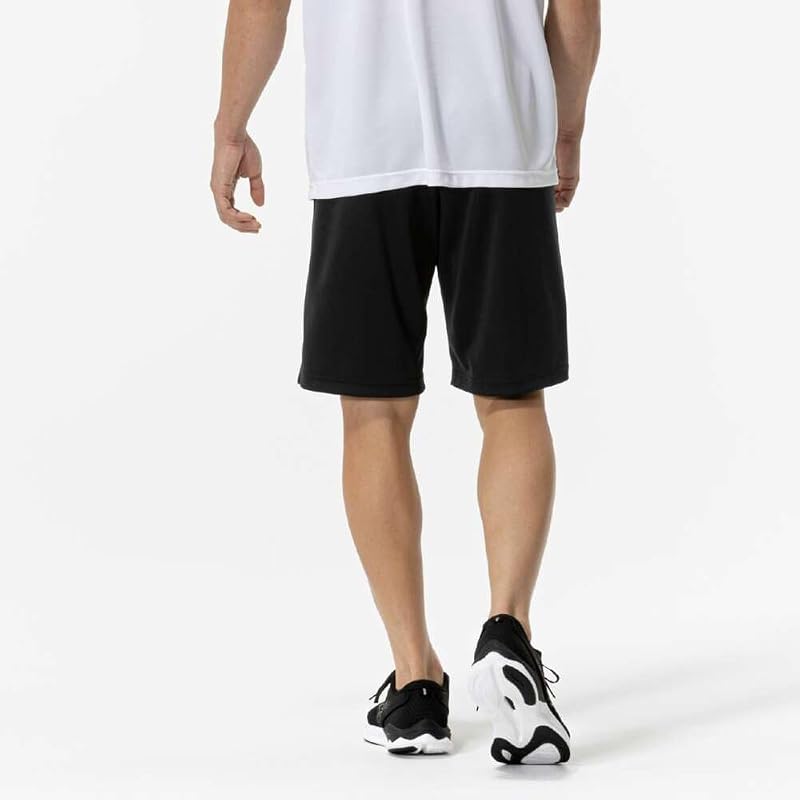 Navidry Training Wear Knit Half Pants, Shorts, Sweat-wicking, Quick-drying, UV Protection (UPF15), 32MDC190, Men's, Black/Silver, Size L