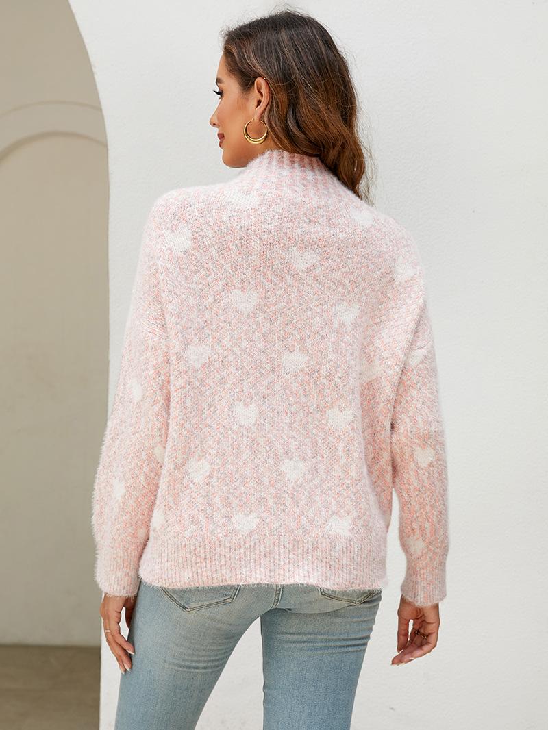 ZIMOXUAN женский повседневный свитер с принтом в виде сердца — фото 16