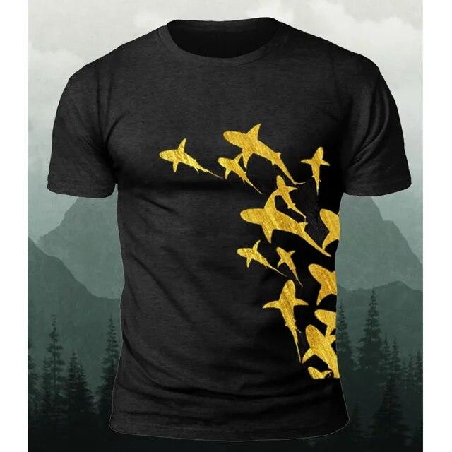 

Винтажная мужская футболка с 3d черепом и принтом рыбы, ужасная мужская одежда, летняя повседневная уличная футболка с короткими рукавами, крутые топы, толстовка оверсайз 6XL