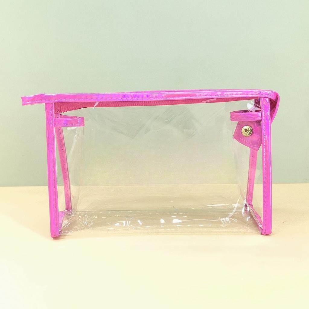 New Letter Embroidery Makeup Bag, Transparent Pvc Waterproof Zipper Bag, Portable Bathroom Wash Bag