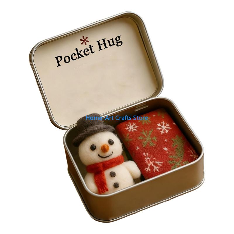 Y3NA Christmas Fabric Pocket Hug Decorative Gift Bag For Festival Home Holiday Party Decorations Seasonal Ornament