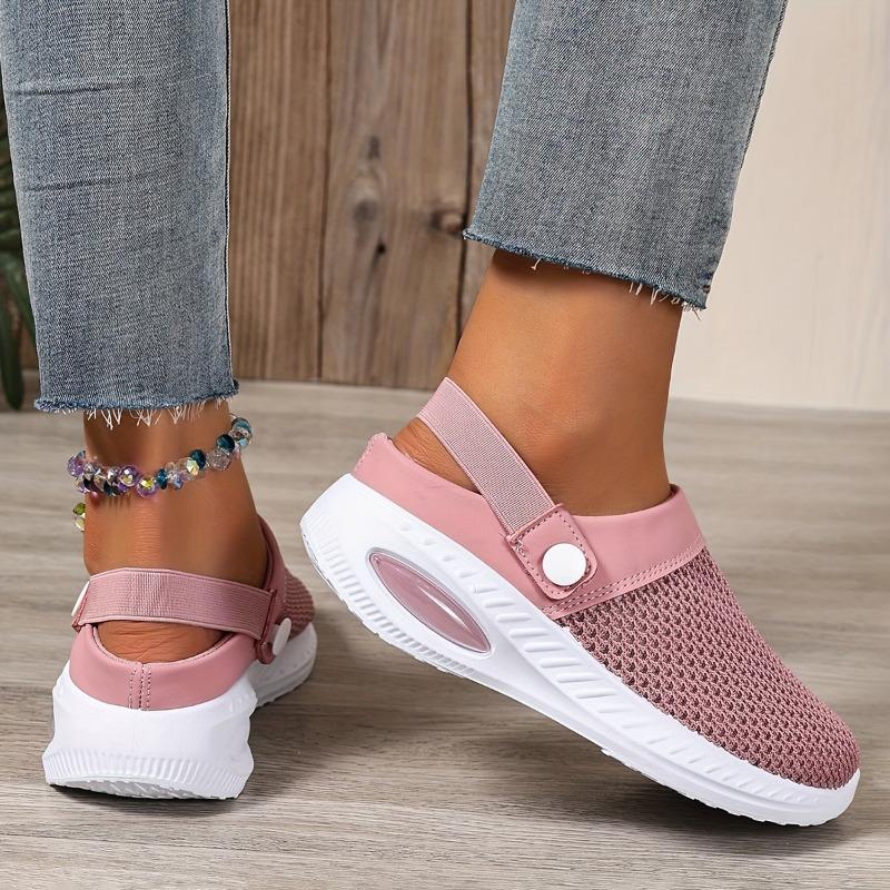 Ladies' Solid Color Plus-Size Casual Sneakers, Slip-On White Comfortable Casual Shoes, Perfect for Beach Vacations, Camping