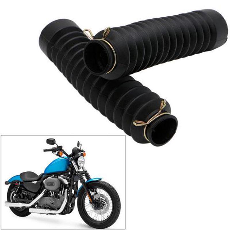 2Pcs Black Rubber Motorcycle Front Fork Shock Absorber Dust Cover For ...