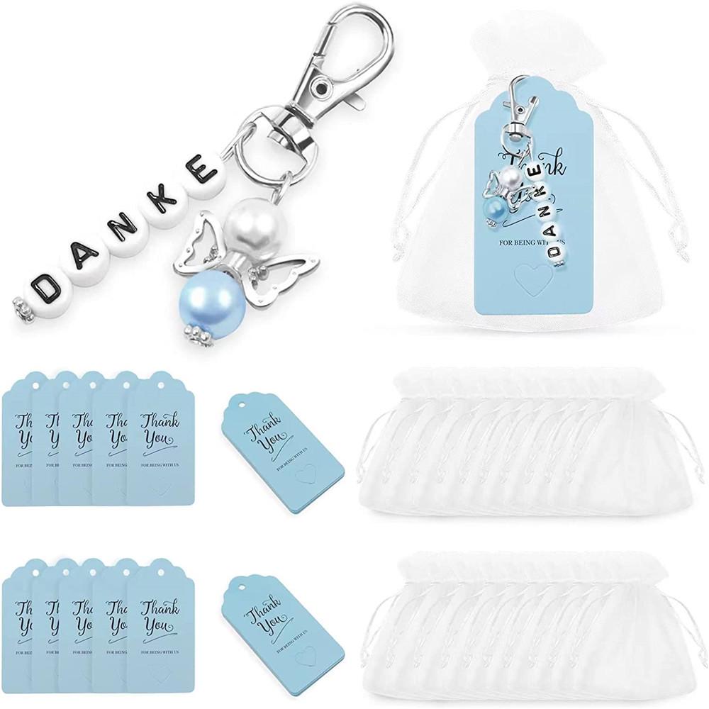 Guardian Angel Wings Gift & Thank You Card for Wedding, Birthday, or Christening небесно-голубой