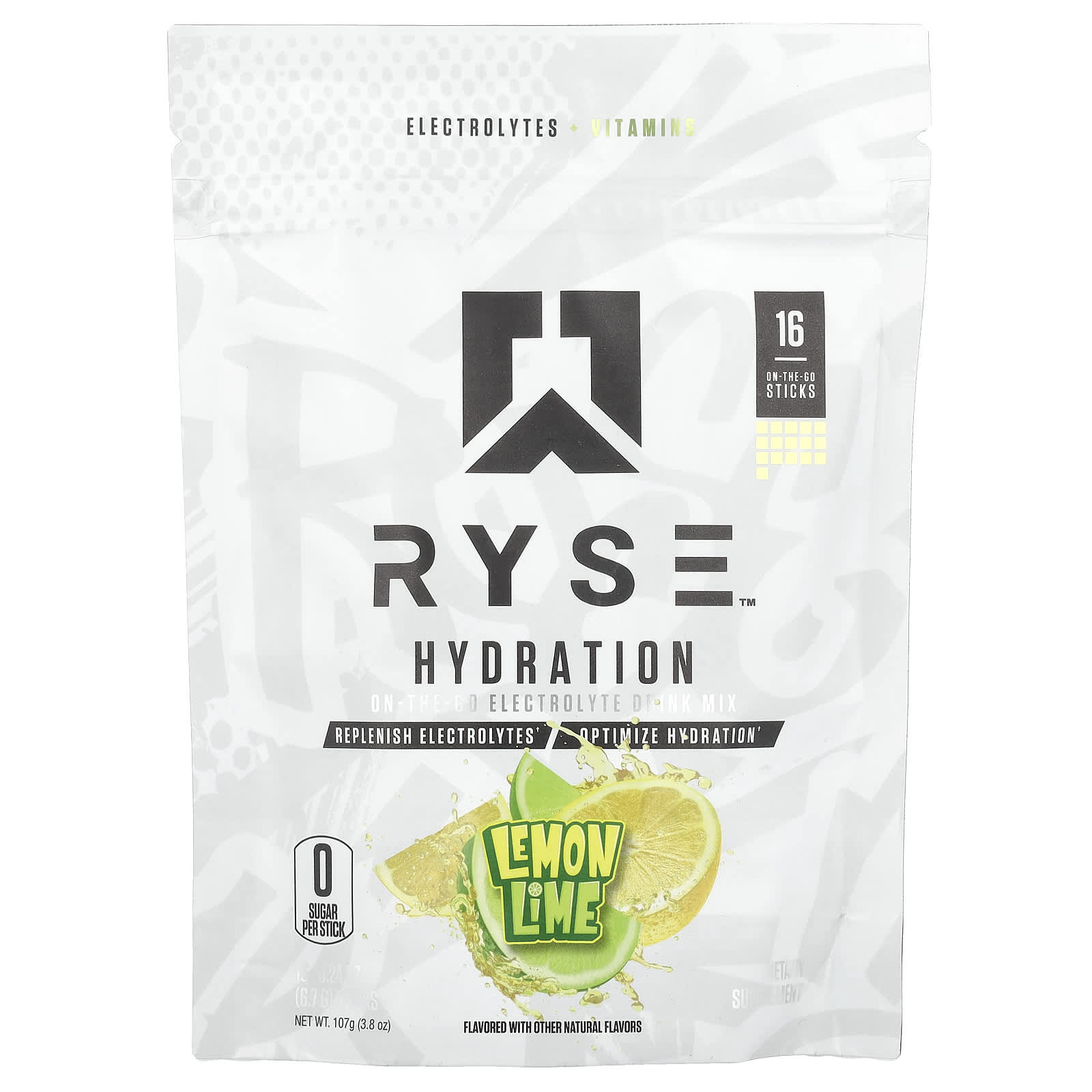 

Hydration, Portable Electrolyte Drink Mix, Lemon Lime, 16 Count, 6.7G (0.24Oz) Each