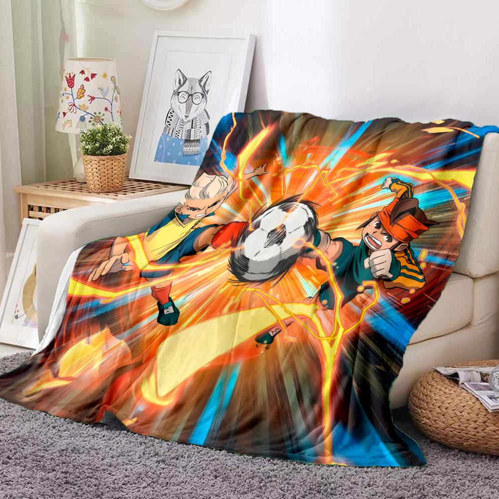 Koc Flanelowy Inazuma Eleven, Wysoka Jakość, Wygodny na Wszystkie Pory Roku, Wystrój Domu, Ciepło i Komfort