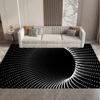 Visual 3D Black and White Grid Illusion Vortex Trap Mat Rug for Bedroom Sofa Living Room Decoration carpet