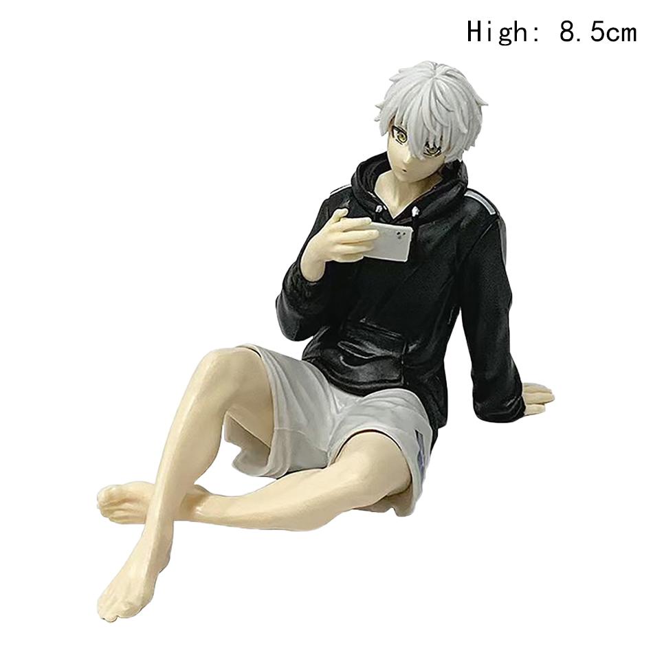 In Stock Blue Lock Nagi Seishiro Sitting Action Mobile Phone Figure Doll Tabletop Model Anime Peripheral Creative Christmas Gift