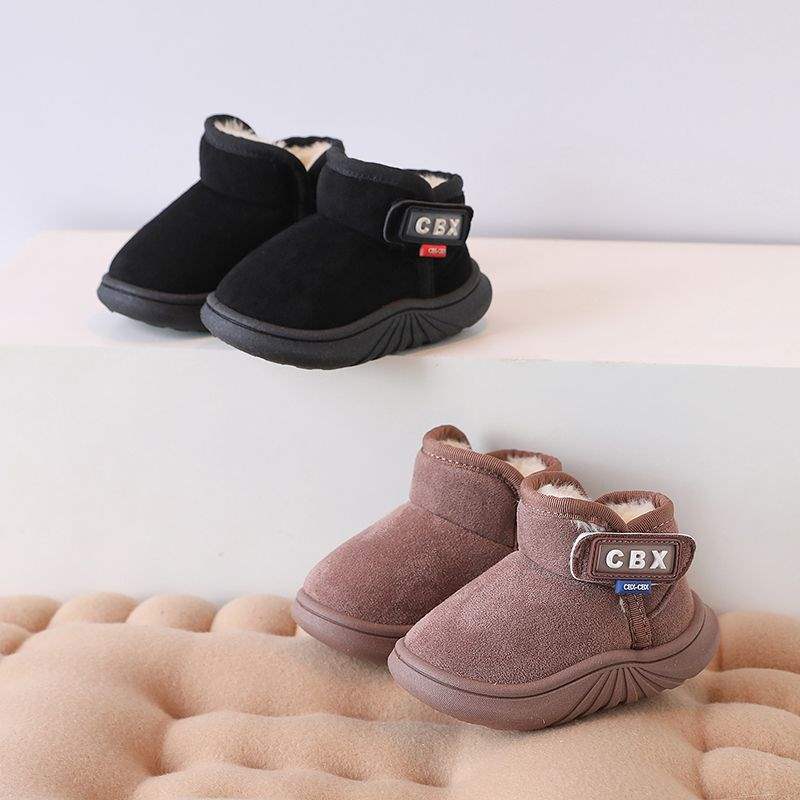 Winter children's snow boots versatile foreign style baby bag heel cotton shoes thickened cute boys and girls soft-soled warm short boots