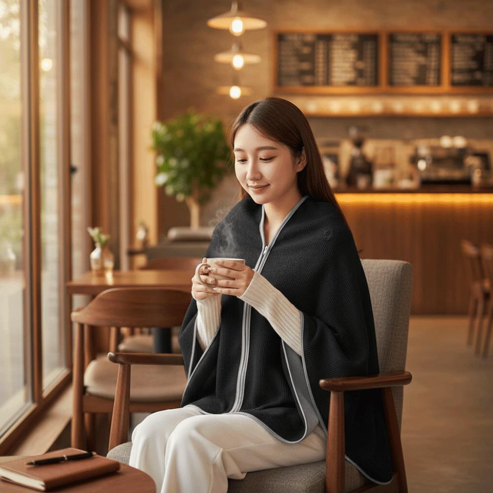 Fast Heating Electric Heated Blanket Washable Body Warmer Wrap Wearable USB Heated Shawl  Outdoor