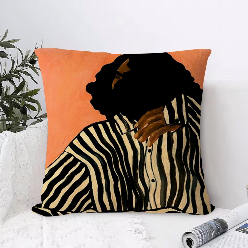 Abstract F-Figure Lines Girl Sofia Pillow Case Square Pillow Bedroom Sofa Leisure Comfort Cushion Living Room Home Decoration