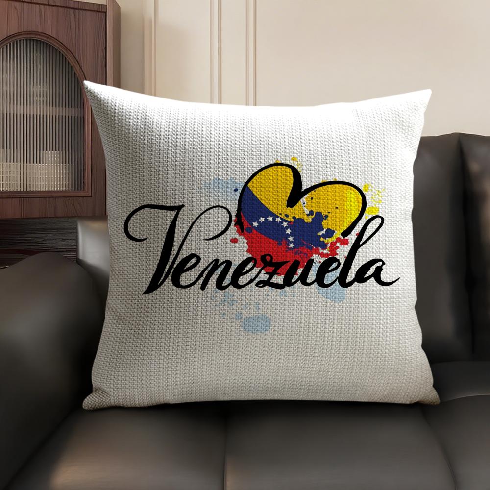 Aesthetic Art VVenezuela Cushion Cover Natural Linen Organic Fabric DoubleSided Printing Sofa Home Decor Gift Pillow Case