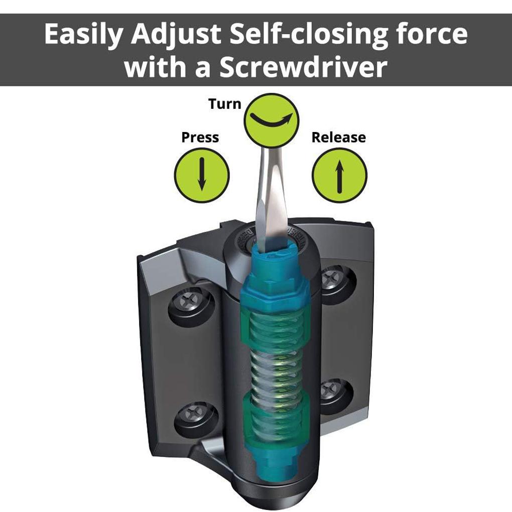 1/2Pcs Heavy Duty Gate Hinges With Safety Caps, Adjustable Tension Narrow Spring Hinges, Easy Installation Hardware Gate Hinges