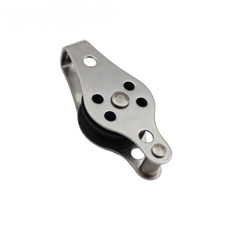 1Pcs 60Mm Blocks Rope Pulley 304/316 Stainless Steel 608 Pulley Nylon Sheave Single Lashing Eye For 2Mm To 8Mm Rope