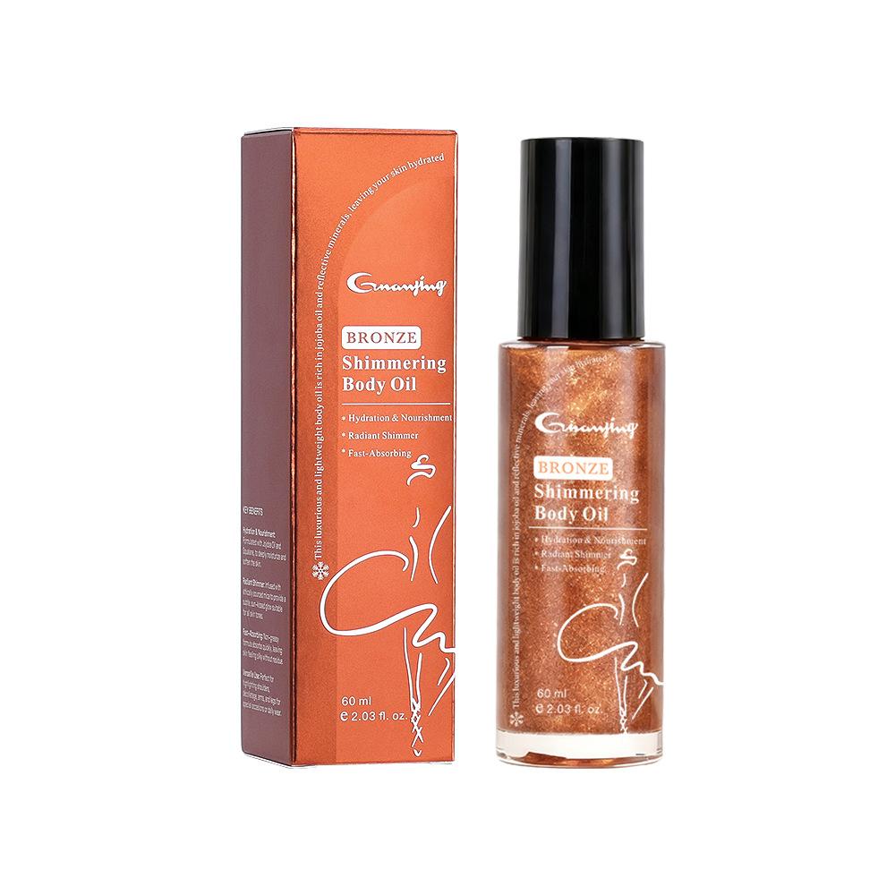 Shimmering Body Oil with Glow Liquid Highlighter Fast-Absorbing Moisturizing Body Oil for Sunless Tanning and Radiant Skin Glow