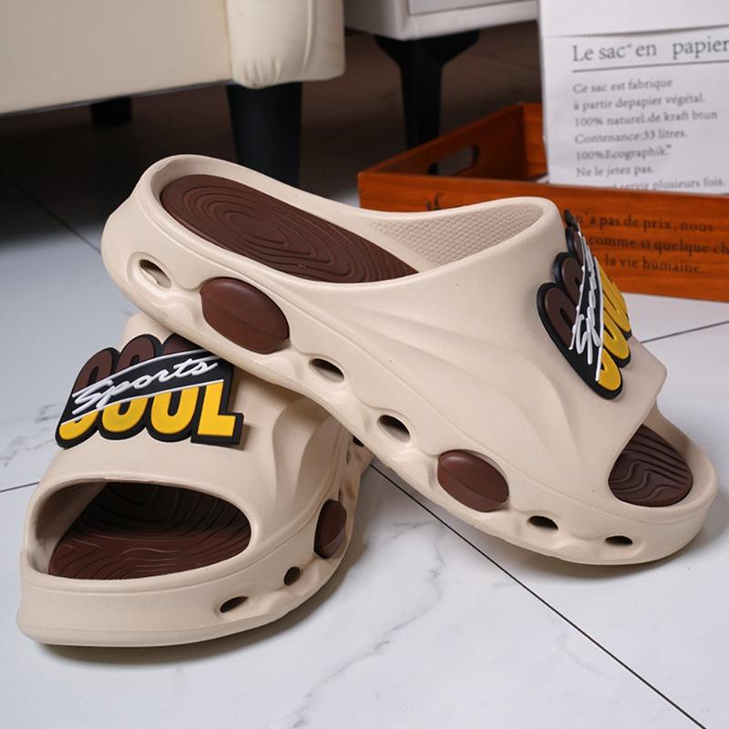 New summer men's one-word drag indoor and outdoor non-slip wear-resistant trend EVA slippers beach shoes