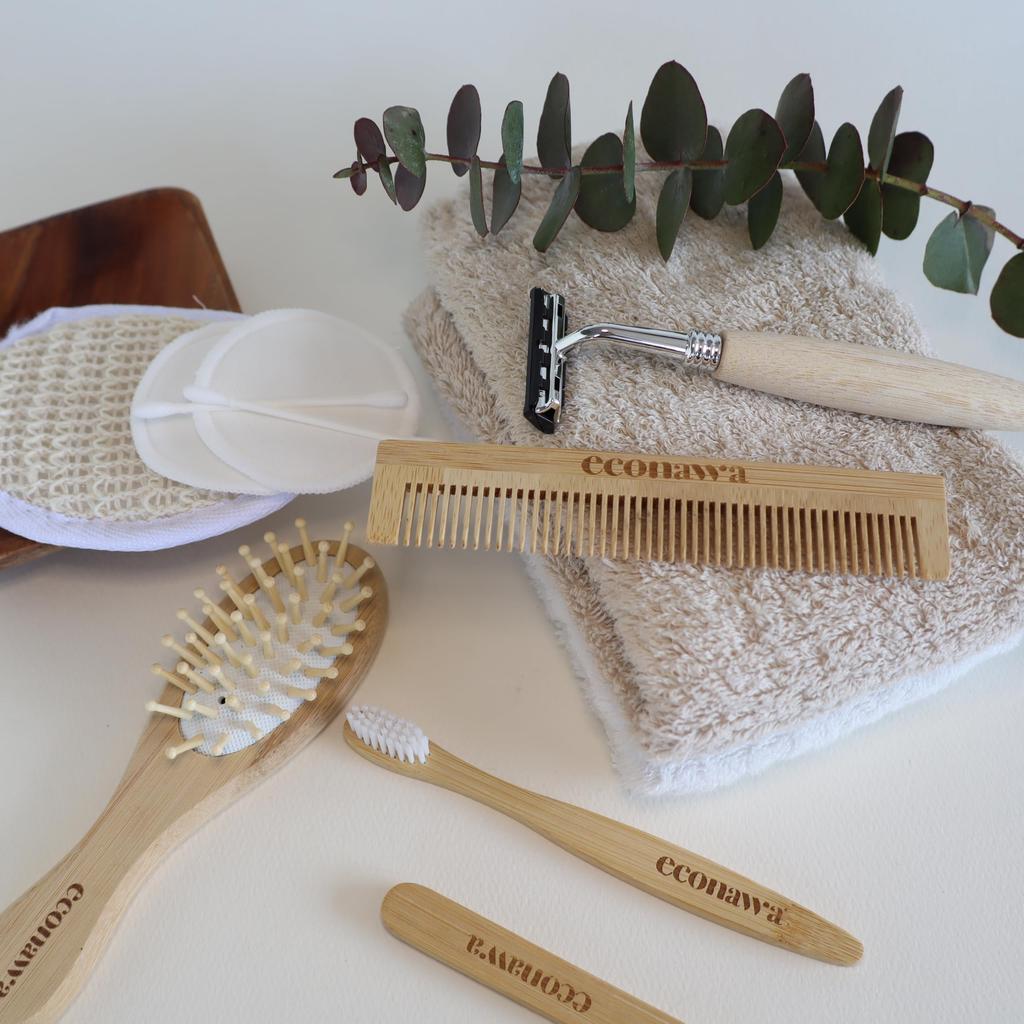 Bamboo Hair Brushes of Commercial Amenities and Made with Natural Materials For and Beauty Salons Individually Ideal for Wholesale econawa (Set 100)